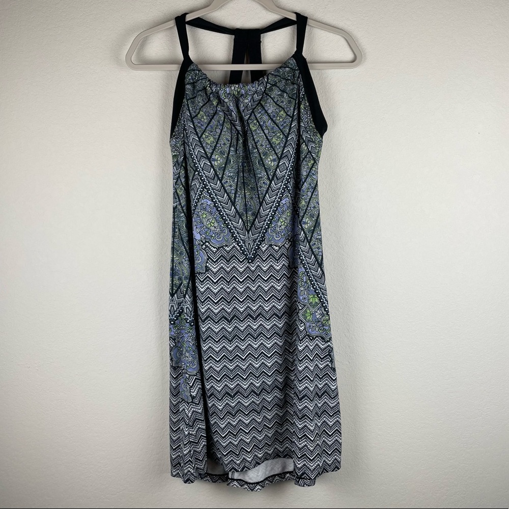 Prana Blue Green Gray Active Racerback Dress